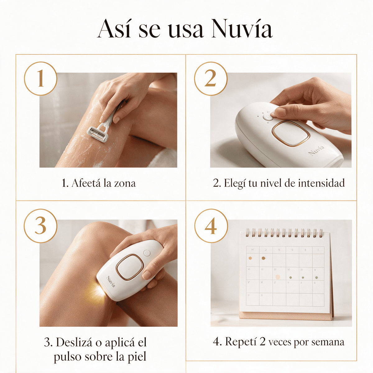 Depiladora IPL Nuvía — Luz Pulsada para Depilación en Casa