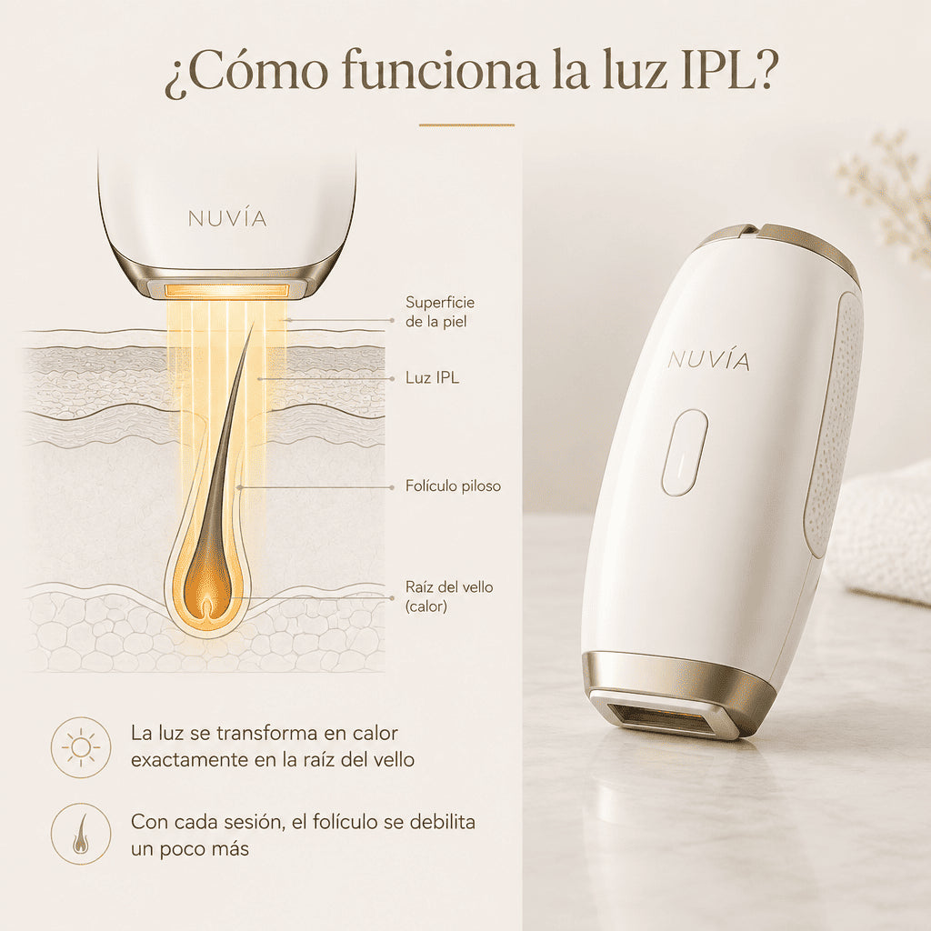 Depiladora IPL Nuvía — Luz Pulsada para Depilación en Casa